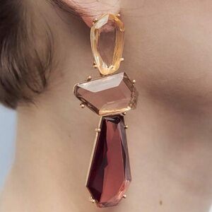 Zara Retro Color Resin Asymmetrical Earrings